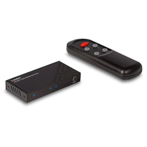 Comutator HDMI Lindy, 2 Porturi, 8K Ultra High Speed, HDR, Negru