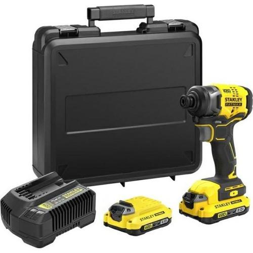 Masina de insurubat cu impact Stanley FatMax V20, 18V, 2800 rpm, 170 Nm, 3500 bpm, 2x Acumulator FatMax 18V 2.0 Ah, Incarcator, Valiza de transport