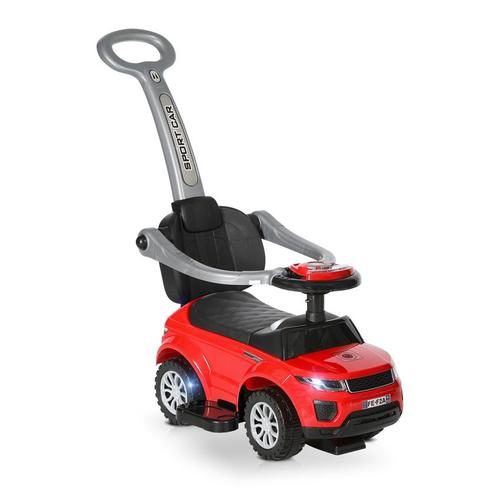 Masinuta de teren cu maner parental Lorelli, muzica, sunete si  lumini, 1 - 3 ani, Rosu