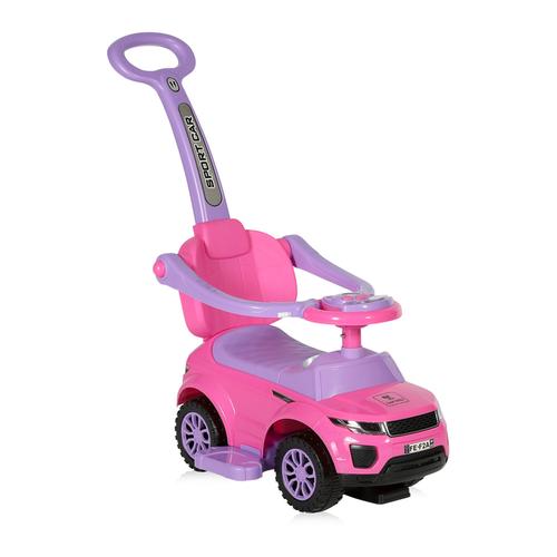 Masinuta de teren cu maner parental Lorelli, muzica, sunete si lumini, 1 - 3 ani, Roz
