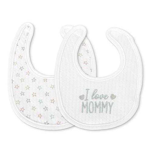 Set 2 bavete bumbac pentru nou-nascut Lorelli, inchidere cu velcro, potrivit pentru hranire si in perioada eruptiei dentare, 0 luni+, Alb