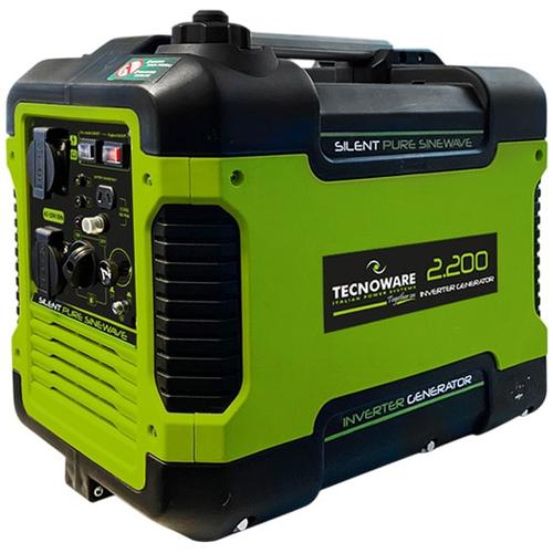 Generator Tecnoware, invertor silentios de 2200VA cu sistem de pornire la recul, ECO Speed Control Sistem,Capacitate rezervor 4 L, Benzina fara plumb, 2 prize Schuko de 16A