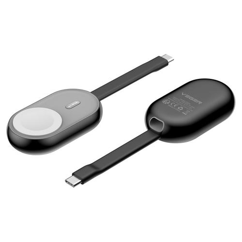 Baterie Externa Wireless VEGER W0102 pentru Apple Watch, 1200mAh, Incarcare Magnetica, Tip Breloc, Ultra-Compacta, Negru