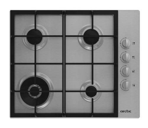 Plita incorporabila Arctic ARGW64125SX, Gaz, 4 arzatoare, Wok, Aprindere electrica (Argintiu)
