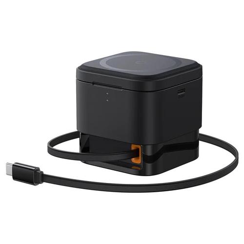 Incarcator retea Baseus MagPro 2-in-1 Magnetic, 25W, prindere magnetica incarcare wireless 15W, incarcare wireless MagPro Magnetic pentru iWatch 2.5W (Negru)