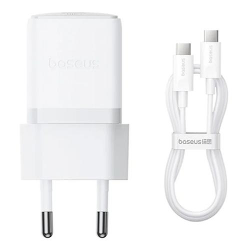 Incarcator retea Baseus Palm, Quick Charge 30W, 1 x USB Type-C 5V/3.0A, include cablu USB Type-C la USB Type-C 1m (Alb)
