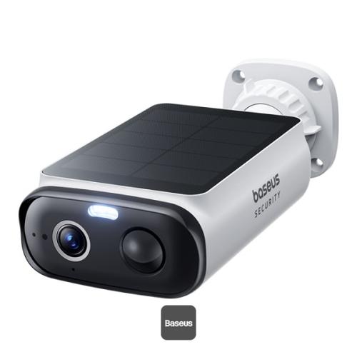 Camera supraveghere video IP Exterior Baseus S1 Lite, 2K, 2304 x 1296, panou solar cu acumulator integrat durata viata pana la 210 zile, unghi pana la 135 grade, IP67, IR 30 m, tip lentila fixa 3 mm, 3 Mpx, Wireless, slot SD card