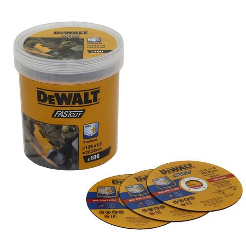 Set 100 discuri DeWALT DT20540-QZ, 125 mm, 22.23 mm, 1 mm, 12250 rpm