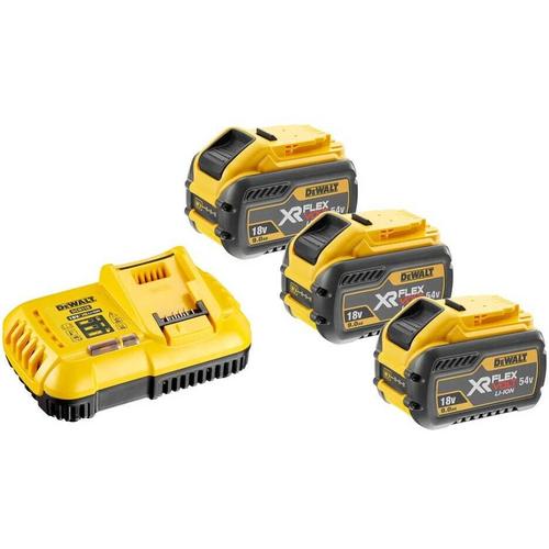 Set 3 acumulatori si incarcator DeWALT FlexVolt,  18V, 3x9.0Ah