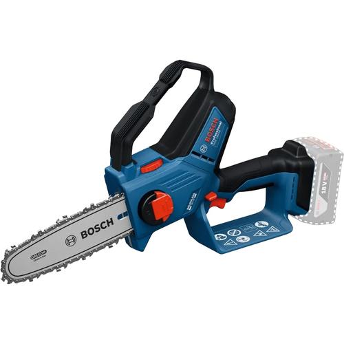 Mini fierastrau electric/mini drujba cu lant pe acumulator Bosch Professional GKE 18V-20, 18 V, lama 20 cm, lubrifiere automata, lant Oregon, viteza lant 7.2 m/s, motor fara perii, diametru taiere 18 cm, fara incarcator/acumulator in setul 