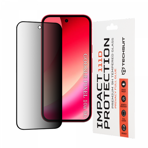 Folie de protectie Ecran Privacy Techsuit pentru Google Pixel 10a, Sticla Securizata, Full Glue, 111D