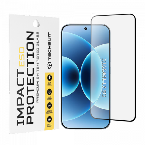 Folie de protectie Ecran Techsuit pentru Xiaomi 17, Sticla Securizata, Full Glue, Neagra