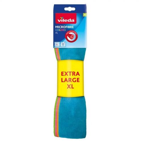 Lavete microfibra Vileda Extra Large 159616, 4 bucati (Multicolor)
