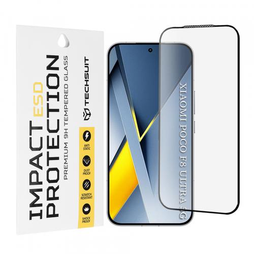 Folie de protectie Ecran Techsuit pentru Xiaomi Poco F8 Ultra, Sticla Securizata, Full Glue, Neagra