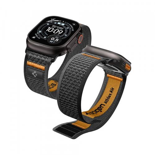 Curea Spigen Athlex Air 2 pentru Apple Watch 49mm / 46mm / 45mm / 44mm Series, Negru/Portocaliu