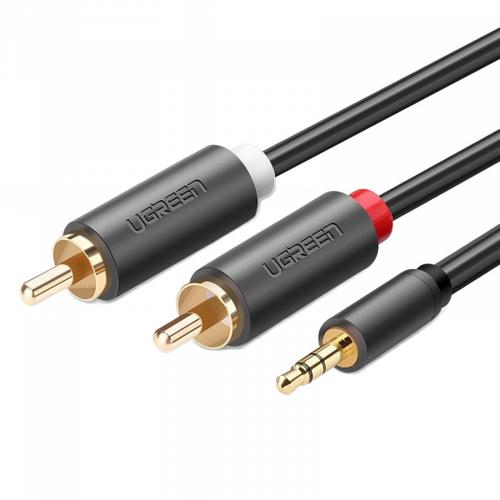 Cablu Audio 3.5mm - 2 x RCA UGREEN AV102, 1.5m, Gri