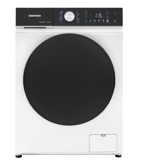 Masina de spalat rufe Daewoo DWD-CS1014, 10 kg, Motor Inverter, 1400 rpm, Clasa A-30%, 16 programe, butoane touch, panou de control negru cu pictograme colorate, usa dubla neagra (PC Cover) (Alb)