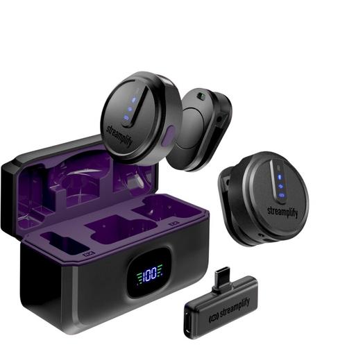 Microfon Wireless Streamplify MIC GO, USB-C, Negru