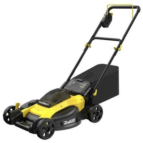 Masina de tuns gazonul Stanley SFMCMW2651M-QW cu acumulator 18V 2 x 4.0 ah, motor fara perii, latime de taiere 51 cm, cos colector 40 litri