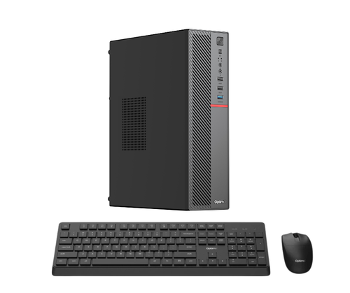Calculator Sistem Desktop Office OptimX T5 SFF cu procesor Intel Core i5-10500T, 16GB DDR4, 512GB SSD, Windows 11 Pro + kit tastatura si mouse OptimX fara fir