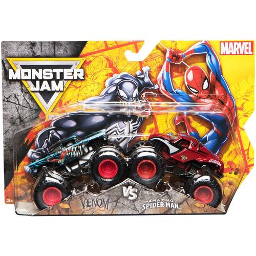 Set 2 masinute Monster Jam Marvel - Venom vs The Amazing Spider-Man , 1:64