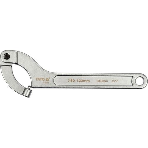 Cheie carlig  YATO YT-01678, Otel vanadiu, 80 - 120 mm, Argintiu