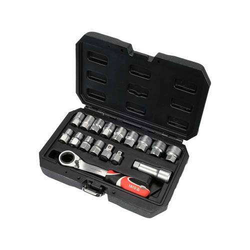 Set 17 capete cheie/maner Yato YT-38653, Otel, 1/2inch/3/8inch