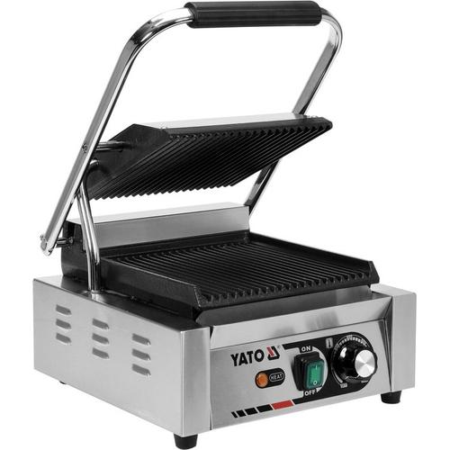 Gratar electric de contact Panini complet canelat Yato YG-04557, 345 x 230 mm, 2.2KW