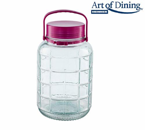 Borcan sticla cu capac de plastic Heinner HR-FS-B08, 8L