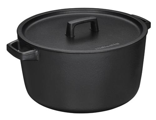 Cratita din fonta Fiskars Folken 1075697 6L emailata, pentru toate tipurile de plite, Negru