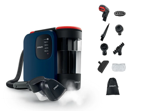 Aparat de curatat tapiterie cu abur si aspirare 4 in 1 Polti StainOver PET SC40, cu perie pentru par de animale si SteamActive, Display LED, Functie Vaporetto pentru igienizare, 2000W, Putere aspirare	14.9 kPa