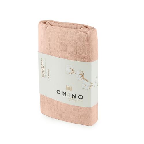 Muselina multifunctionala din bumbac 100% organic ONINO HUG.me Sandy Rose,  120 x 120 cm, certificata GOTS