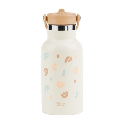 Sticla termoizolanta din inox Babymoov  Little Explorer Animal Print Ivory, 350 ml
