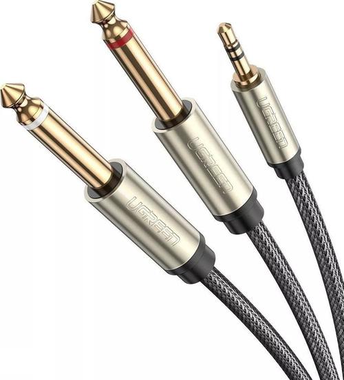 Cablu audio Ugreen UGR544GRY, Jack 6.3mmx2 la Jack 3.5mm, 1m