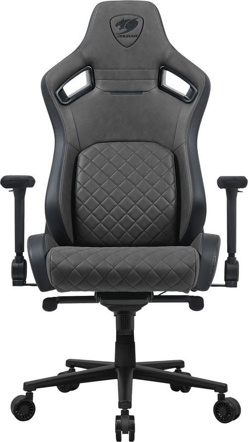 Scaun gaming COUGAR Defensor S Jet Gray F, Max 150 kg, 5 roti, Ajustabil, Perna lombara (Gri)