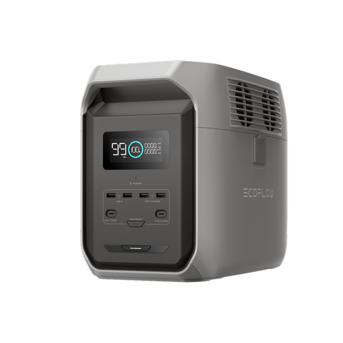 Statie de incarcare portabila EcoFlow Delta 3 1500, 1800 W AC, Incarcare solara, USB-A 18W, USB-C 100 W, Incarcator masina (Gri)