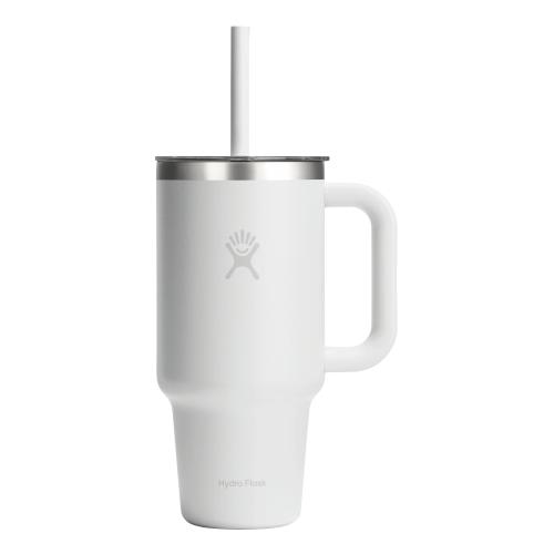 Pahar termos, inox, 950ml, cu capac transparent, Hydro Flask All Around Travel, Alb