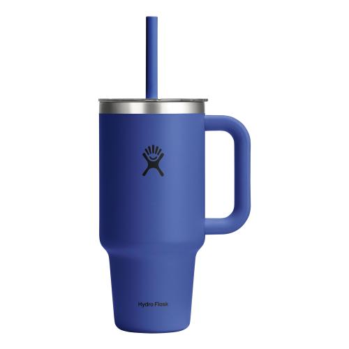 Pahar termos, inox, 950ml, cu capac transparent, Hydro Flask All Around Travel Capri Blue
