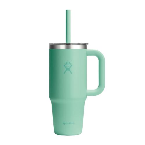 Pahar termos, inox, 710ml, cu capac transparent, Hydro Flask All Around Travel Mermaid Green