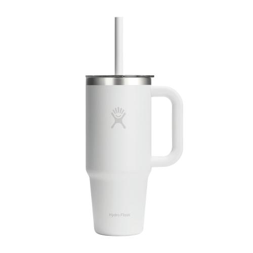 Pahar termos, inox, 710ml, cu capac transparent, Hydro Flask All Around Travel, Alb
