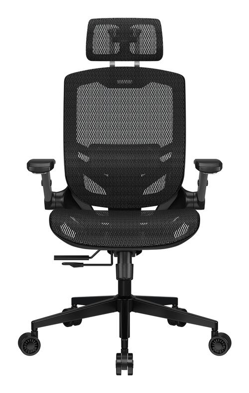 Scaun Gaming COUGAR Speeder One, Mesh, Max 120 kg, Cotiere pliabile 2D, Ajustare tetiera 3D (Negru)