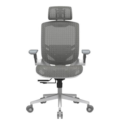 Scaun Gaming COUGAR Speeder One, Mesh, Max 120 kg, Cotiere pliabile 2D, Ajustare tetiera 3D (Alb)