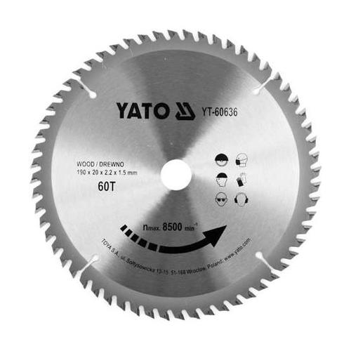 Disc circular pentru lemn Yato YT-60636, 190X60TX20mm