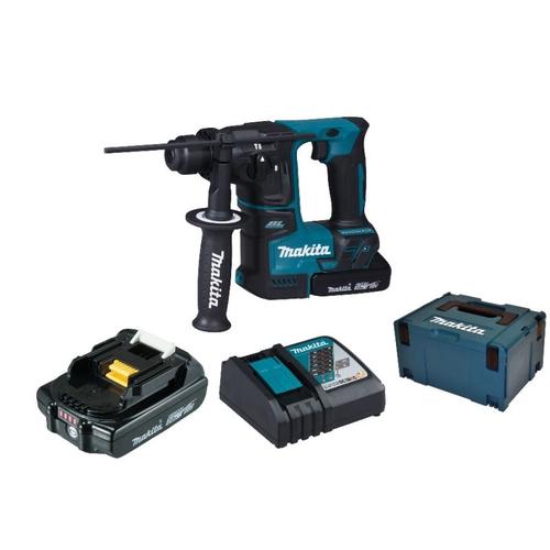Ciocan rotopercutor fara fir 18V SDS-Plus, MAKITA DHR171RAJ, Baterii 2x 2.0Ah, Albastru