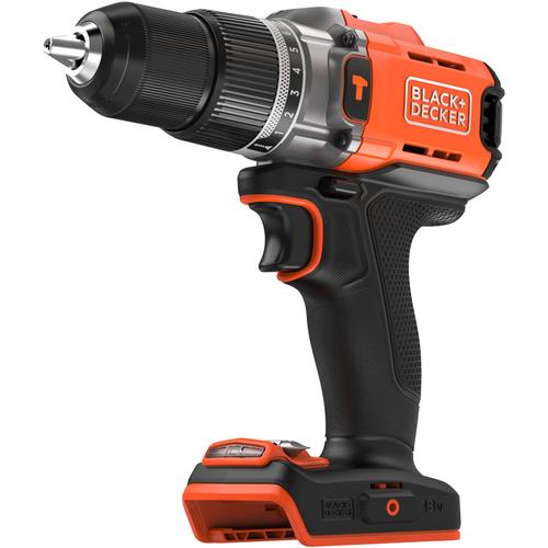 Masina compacta de gaurit si insurubat cu percutie (bormasina) pe acumulator Black+Decker BCD383XN, 18 V, 1550 RPM, cuplu 45 Nm, 13 mm mandrina, agatatoare curea, cutie carton, fara acumulator/incarcator