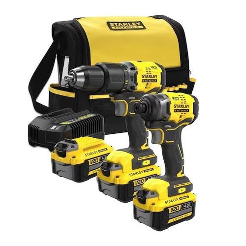 Set combinat 2 scule electrice Stanley Fatmax V20 SFMCK461D2S, 2 acumulatori 18 V / 2.0 Ah, incarcator 1,25 A, geanta textila