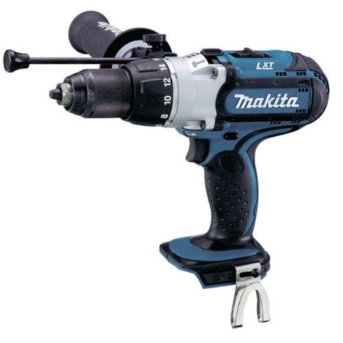 Masina de gaurit si insurubat cu ciocan Makita DHP451Z, fara baterie si incarcator, 18V, Albastru/Negru