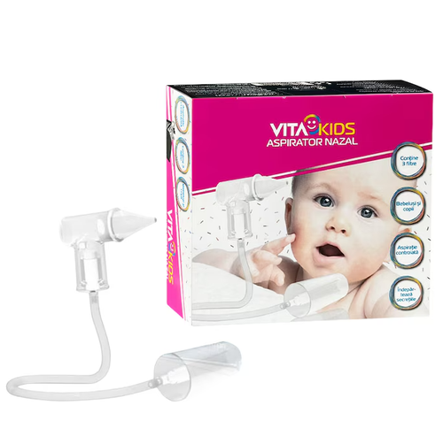 Aspirator nazal manual Vita Kids, bebelusi si copii, pentru indepartarea secretiilor nazale