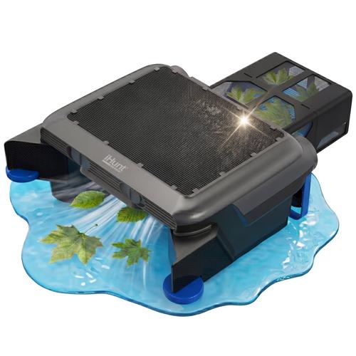 Robot iHunt BRO Robo Skimmer Solar pentru Piscine, Curatare Automata a Suprafatei Apei, Colectare Frunze si Resturi Plutitoare, Instalare Rapida, Incarcare Solara, Rezistent UV, Telecomanda