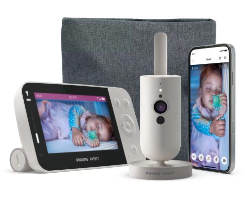 Monitor video digital pentru bebelusi Philips-AVENT SCD953/26, cu sistem de conectare prin aplicatia mobila Baby Monitor+, LCD 4.3 inch, camera full HD, mod nocturn, zoom, termometru, sunete linistitoare, raza de actiune 0-400 m (Alb)